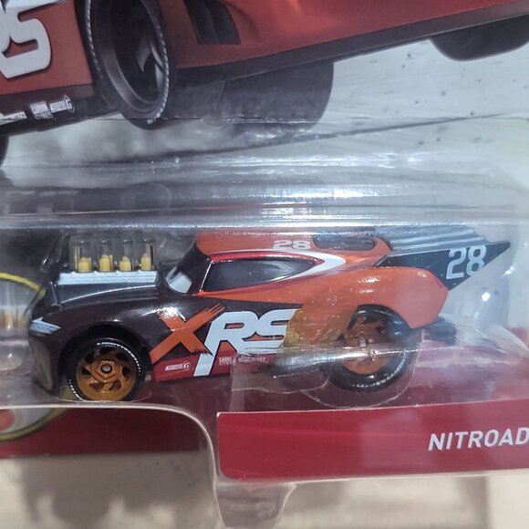 Disney Pixar Cars XRS Drag Racing Diecast Vehicle #28 Nitroade Car Tim Treadless - Picture 3 of 9